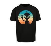 F4NT4STIC T-Shirt 'Alien Piece Sonnenuntergang' mélange de couleurs / noir, Taille S