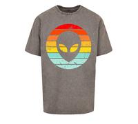 F4NT4STIC T-Shirt 'Alien Retro Sonnenuntergang' gris / mélange de couleurs, Taille M