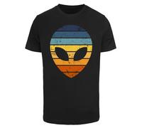 F4NT4STIC T-Shirt 'Alien Sonnenuntergang Retro' mélange de couleurs / noir, Taille L
