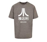 F4NT4STIC T-Shirt 'Atari Beijing white Retro Arcade Games' gris / blanc, Taille L