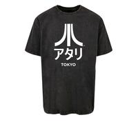 F4NT4STIC T-Shirt 'Atari Tokyo' noir / blanc, Taille L