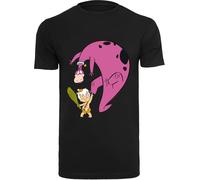 F4NT4STIC T-Shirt 'Bamm Bamm And Dino' beige / vert / éosine / noir, Taille XL