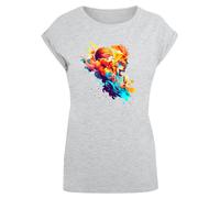 F4NT4STIC T-shirt 'Basketball Sports Collection - Abstract player' turquoise / jaune / gris / violet / orange, Taille XS