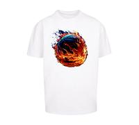 F4NT4STIC T-Shirt 'Basketball Sports Collection On FIRE' marine / bleu cyan / orange / rouge / blanc, Taille 5XL