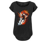 F4NT4STIC T-shirt 'Basketball Sports Collection Orange Splash' mélange de couleurs / noir, Taille XS