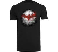 F4NT4STIC T-Shirt 'Batman Logo Wall' gris / rouge / rouge foncé / noir / blanc, Taille XXL