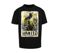 F4NT4STIC T-Shirt 'Batman V Superman Superheld Wanted Poster' jaune / gris / noir / blanc, Taille XXL
