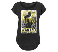 F4NT4STIC T-shirt 'Batman vs Superman Wanted Poster' jaune / noir / blanc, Taille XS