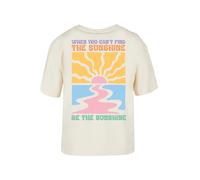 F4NT4STIC T-shirt 'Be The Sunshine Color' beige clair / azur / curry / rose, Taille M