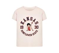 F4NT4STIC T-shirt 'Betty Boop Kansas Sunflower State' bleu marine / marron / rose clair / rouge, Taille XXXL