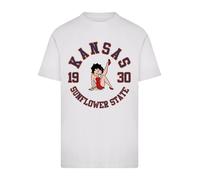 F4NT4STIC T-Shirt 'Betty Boop Kansas Sunflower State' bleu marine / orange / blanc, Taille M