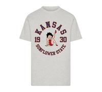 F4NT4STIC T-Shirt 'Betty Boop Kansas Sunflower State' gris / rouge / noir, Taille S