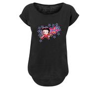 F4NT4STIC T-shirt 'Betty Boop Purple Stars And Dots' bleu-gris / fuchsia / noir, Taille XXXL