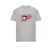 F4NT4STIC T-Shirt 'Betty Boop Purple Stars And Dots' nude / gris chiné / bleu violet / rouge vif, Taille 158-164
