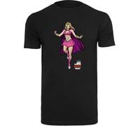 F4NT4STIC T-Shirt 'Big Bang Theory TV Serie Penny Superhero' beige / violet néon / rose clair / noir, Taille L