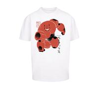 F4NT4STIC T-Shirt 'Big Hero 6 Baymax Suite Pose' orange foncé / noir / blanc, Taille XS