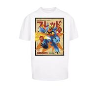 F4NT4STIC T-Shirt 'Big Hero 6 Fred Newspaper' bleu roi / cappuccino / orange / blanc, Taille 4XL