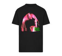 F4NT4STIC T-Shirt 'Billie Eilish Iconic Pop Music Art Print for Fans' vert / rose néon / noir, Taille XS