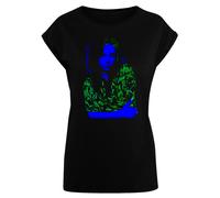 F4NT4STIC T-shirt 'Billie Eilish Neon Backlit' bleu néon / vert fluo / noir, Taille XS