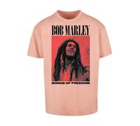 F4NT4STIC T-Shirt 'Bob Marley' abricot / rouge vif / noir, Taille XS