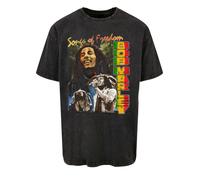 F4NT4STIC T-Shirt 'Bob Marley Freedom Vintage Reggae Music' mélange de couleurs / noir, Taille XS