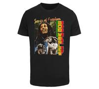 F4NT4STIC T-Shirt 'Bob Marley Freedom Vintage Reggae Music' mélange de couleurs / noir, Taille XS