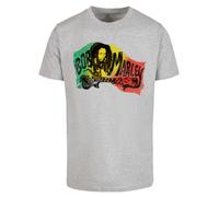 F4NT4STIC T-Shirt 'Bob Marley' jaune / gris / vert / rouge / noir, Taille XS