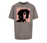 F4NT4STIC T-Shirt 'Bob Marley Reggae Music by Rock Off' gris / rose / noir, Taille M