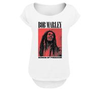F4NT4STIC T-shirt 'Bob Marley Songs Of Freedom Reggae Music' rouge pastel / noir / blanc, Taille 5XL