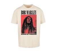 F4NT4STIC T-Shirt 'Bob Marley Songs Of Freedom Reggae Music' sable / rouge / noir, Taille 5XL
