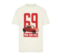 F4NT4STIC T-Shirt 'British Motor Heritage Austin Mini 1000 Mk2 1969' écru / rouge, Taille M