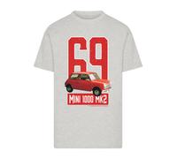 F4NT4STIC T-Shirt 'British Motor Heritage Austin Mini 1000 Mk2 1969' gris / rouge, Taille 4XL