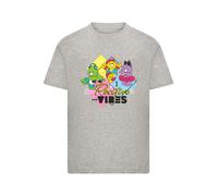 F4NT4STIC T-Shirt 'Care Bears Good Luck Bear Positive Vibes' jaune / gris / vert / violet, Taille 110-116