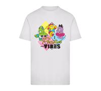 F4NT4STIC T-Shirt 'Care Bears Good Luck Bear Positive Vibes' jaune / lavande / noir / blanc, Taille 5XL