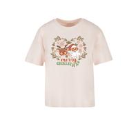 F4NT4STIC T-shirt 'Christmas Hippie Santa And Reindeer' mélange de couleurs / rose, Taille XS