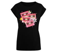 F4NT4STIC T-shirt 'Christmas Retro Song Tapes Pink' noir, Taille M