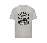 F4NT4STIC T-Shirt 'Citroën 2CV Driver's Club Black Beach' gris / noir, Taille 146-152