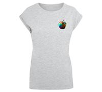 F4NT4STIC T-shirt 'Colorfood Collection - Rainbow Apple' gris / gris chiné / mélange de couleurs, Taille S