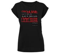 F4NT4STIC T-shirt 'David Bowie Black Tie White Noise' rouge / noir / blanc, Taille XXXL