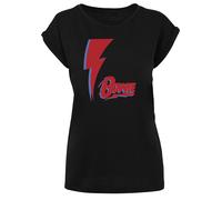F4NT4STIC T-shirt 'David Bowie' bleu / rouge foncé / noir, Taille M