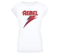 F4NT4STIC T-shirt 'David Bowie Distressed Rebel' bleu / rouge / blanc, Taille XL