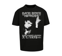 F4NT4STIC T-Shirt 'David Bowie Earls Court Heroes' gris chiné / noir, Taille 5XL