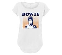 F4NT4STIC T-shirt 'David Bowie Orange Stripes' bleu nuit / orange / blanc, Taille 4XL