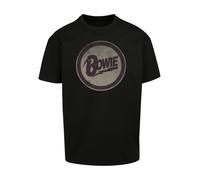 F4NT4STIC T-Shirt 'David Bowie Rock Music Band Circle Logo' pierre / mûre / noir, Taille XXL