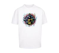 F4NT4STIC T-Shirt 'DC Comics Aquaman Circular Crest' moutarde / violet foncé / noir / blanc, Taille 5XL