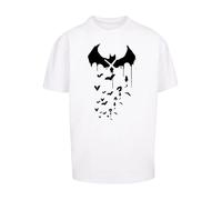 F4NT4STIC T-Shirt 'DC Comics Batman Arkham Bats X Drip' noir / blanc, Taille S