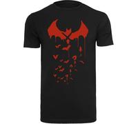 F4NT4STIC T-Shirt 'DC Comics Batman Arkham Knight Bats X Drip' rouge / noir, Taille XL