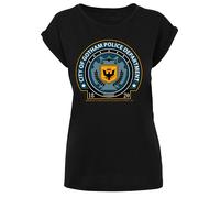 F4NT4STIC T-shirt 'DC Comics Superhelden Batman Gotham Police Dept' jaune / pétrole / noir / blanc, Taille M