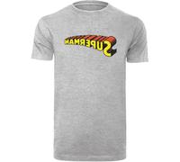 F4NT4STIC T-Shirt 'DC Comics Superhelden Superman Telescopic Crackle' jaune / gris chiné / orange / noir, Taille XXXL