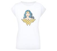 F4NT4STIC T-shirt 'DC Comics Superhelden Wonder Woman Gaze' nude / bleu / jaune / blanc, Taille M